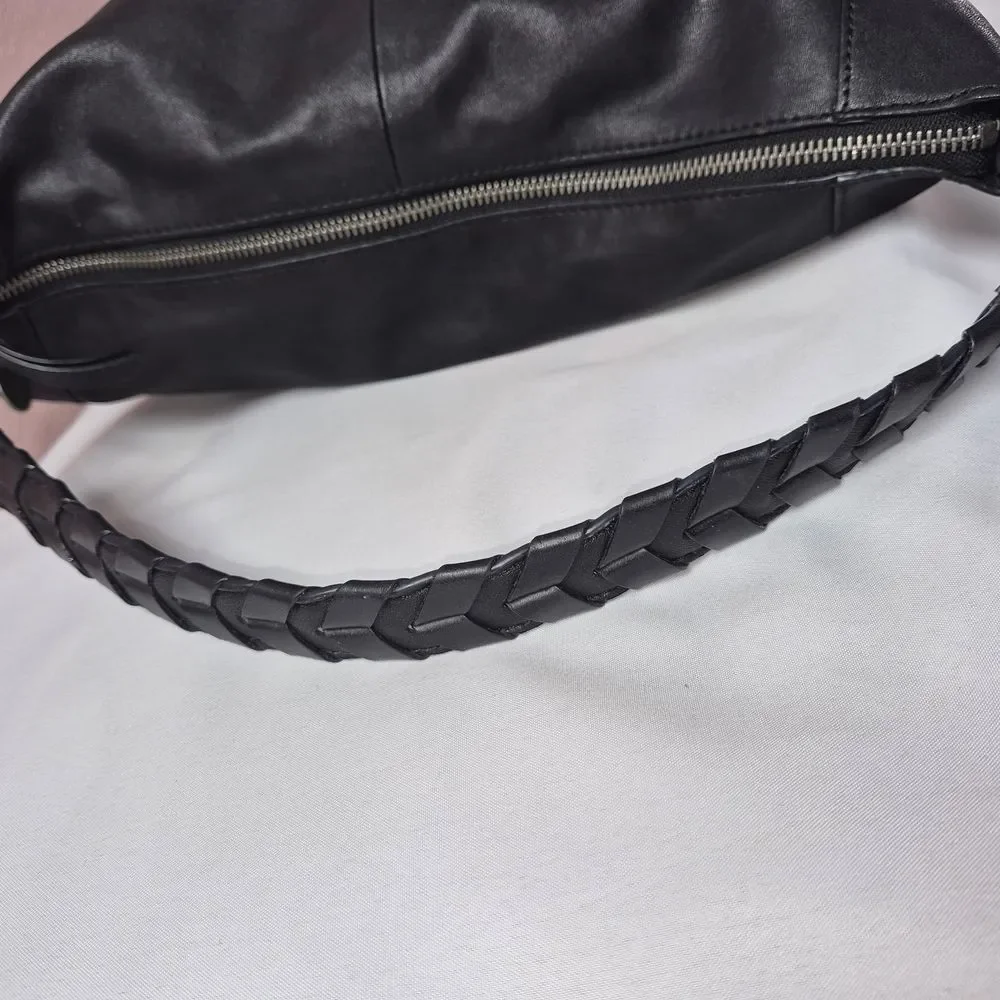 Lucky Brand Vala Leather Black Hobo Bag